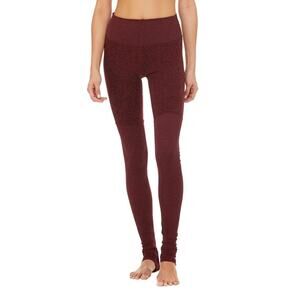 Alo Goddess Leggings Burgundy Spacedye Yoga Leggings Maroon Medium